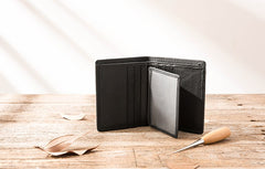 Braided Leather Mens Small Wallets Bifold Slim Front Pocket Wallet for Men - iwalletsmen