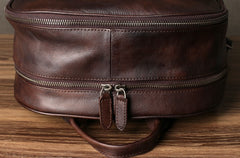 Genuine Leather Mens Cool Backpack Sling Bag Large Black Travel Bag Hiking Bag for men