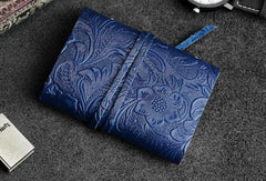 Handmade Leather Floral Mens Cool billfold Wallet Card Holder Small Card Slim Wallets for Men