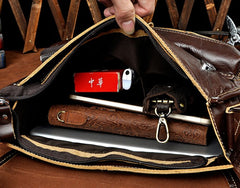 Cool Vintage Leather Mens Small Side Bag Messenger Bag Shoulder Bag for Men - iwalletsmen