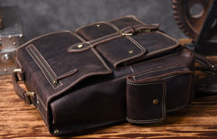 Handmade Leather Mens Cool Backpack Messenger Bag Briefcase Work Bag Business Bag for men