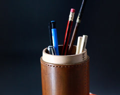 Handmade Leather Pencil Holder Pencil Case Pencil Barrel Case - iwalletsmen