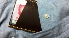 Leather Mens Slim Front Pocket Wallets Dark Brown Leather Cards Wallet for Men - iwalletsmen