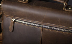 Genuine Leather Mens Cool Messenger Bag Briefcase Work Bag Business Bag for men