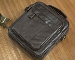Cool Leather Mens Small Side Bag Messenger Bags Shoulder Bags for Men - iwalletsmen