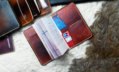 Handmade Leather Mens Small Passport Wallets Travel Wallets for Men - iwalletsmen