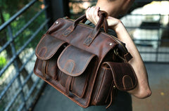 Cool Leather Mens Large Travel Bags Handbag Shoulder Bags for men - iwalletsmen