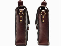 Handmade Leather Mens Cool Messenger Bag Sling Bag Chest Bag Bike Bag Cycling Bag for men - iwalletsmen
