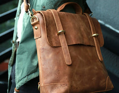 Vintage Mens Leather Briefcase Handbag Shoulder Bag Backpack for men - iwalletsmen