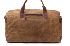 Mens Waxed Canvas Leather Weekender Bag Canvas Large Travel Bag for Men - iwalletsmen