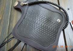 Handmade Leather Biker Wallet Mens Cool Chain Wallet Trucker Wallet with Chain
