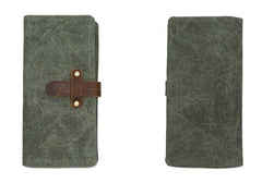 Mens Canvas Long Wallets for men Bifold Cool Men Long Wallet - iwalletsmen