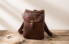Cool Leather Coffee Belt Pouches Mens Waist Bag Shoulder Bag for Men - iwalletsmen