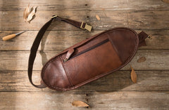 Coffee Cool Leather Fanny Packs Mens Waist Bag Hip Pack Belt Bag for Men - iwalletsmen