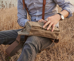 Canvas Mens Fanny Pack Canvas Waist Bag Small Canvas Chest Bag for Men - iwalletsmen