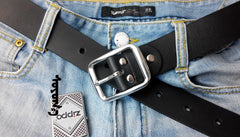 Handmade Black Leather Mens Belt Leather Belt for Men - iwalletsmen