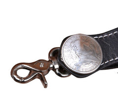 Handmade Mens Cool Black Leather Chain Wallet Biker Trucker Wallet with Chain