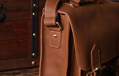 Handmade Leather Mens Cool Messenger Bag Briefcase Work Bag Business Bag for men