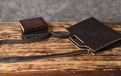 Genuine Leather Mens Cool Clutch Wristlet Bag Briefcase Work Bag Business Bag for men