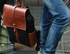 Handmade Mens Leather Backpacks Cool Travel Backpacks Laptop Backpack for men - iwalletsmen