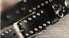 Handmade Genuine Custom Punk Biker Leather Mens Leather Men Belt for Men - iwalletsmen