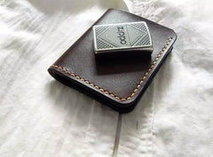 Vintage Leather Coffee Mens Small Wallet Leather Bifold Wallets for Men - iwalletsmen
