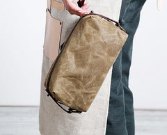 Large Canvas Green Mens Clutch Bag Zipper Wristlet Bag Phone Purse for Men - iwalletsmen