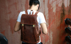 Cool Coffee Mens Leather Backpacks Travel Backpacks Laptop Backpack for men - iwalletsmen