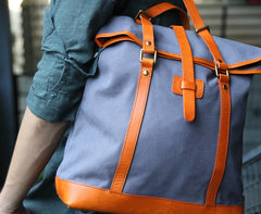 Canvas Leather Mens Backpack Travel Backpacks Laptop Backpack for men - iwalletsmen