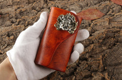 Handmade Leather Mens Cool Key Wallet Car Key Holder Car Key Case for Brown Men - iwalletsmen
