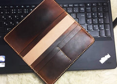 Vintage Leather Bifold Mens Long Wallet Coffee Leather Long Wallets for Men - iwalletsmen