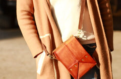 Handmade Vintage Brown Leather Mens Box Bag Shoulder Bag Messenger Bag for Men - iwalletsmen