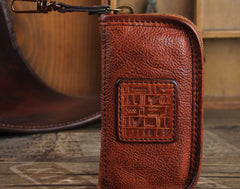 Handamde Genuine Leather Mens Cool Key Wallet Car Key Holder Car Key Case for Men