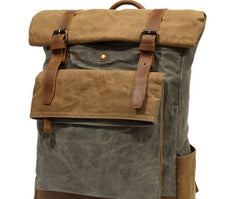Waxed Canvas Mens Travel Backpacks Canvas School Backpacks Laptop Backpack for Men - iwalletsmen