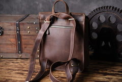 Handmade Leather Mens Cool Backpack Sling Bag Large Travel Bag Hiking Bag for men