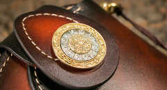 Handmade Leather Mens Cool Long World of Warcraft Leather Chain Wallet Cards Biker Trucker Wallet - iwalletsmen