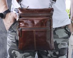 Mens Leather Small Side Bag Messenger Bag Courier bag for Men - iwalletsmen