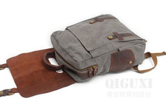 Mens Canvas Leather Backpack Canvas Hiking Backpack Canvas Travel Backpack for Men - iwalletsmen