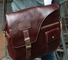 Cool Leather Mens Large Messenger Bags Shoulder Bag for men - iwalletsmen