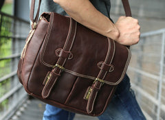 Cool Leather Mens Large Messenger Bag Shoulder Bag for men - iwalletsmen