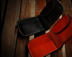 Handmade Leather Bifold Mens billfold Wallet Cool Slim Wallet Biker Wallet for Men