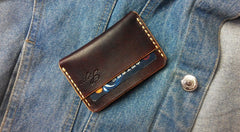 Handmade Leather Mens Slim Front Pocket Wallets Leather Card Wallet for Men - iwalletsmen