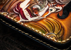 Handmade Leather Mah¨¡k¨¡la Tooled Mens billfold Wallet Cool Leather Wallet Slim Wallet for Men