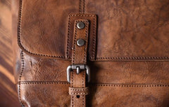 Handmade Leather Mens Cool Messenger Bag Briefcase Work Bag Business Bag for men