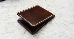 Leather Mens Slim Front Pocket Bifold Small Wallets License Wallet for Men - iwalletsmen