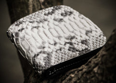Handmade Leather Boa Skin Tooled Mens billfold Wallet Cool Slim Wallet Biker Wallet for Men