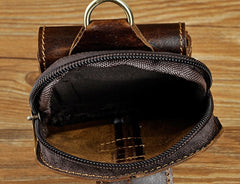 Small Mens Leather Belt Pouch Holster Belt Case Cell Phone Waist Pouch for Men - iwalletsmen