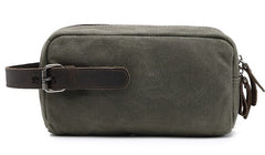 Cool Waxed Canvas Leather Mens Zipper Wristlet Bag Vintage Clutch Zipper Bag for Men - iwalletsmen