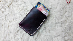 Mens Leather Slim Front Pocket Wallets Leather Cards Wallet for Men - iwalletsmen