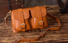 Handmade Leather Mens Cool Shoulder Bag Messenger Bag Chest Bag Bike Bag Cycling Bag for men